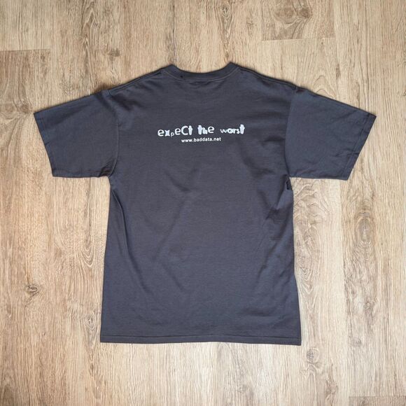 Vintage Bad Data Graphic TShirt Move Over Rome Dark Gray Medium Expect The Worst - Picture 2 of 6